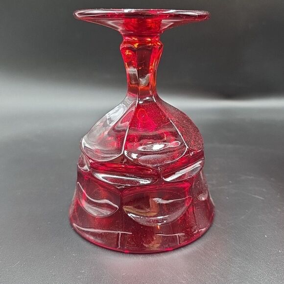 Fostoria Argus Ruby Red Stemmed Wine Sherbet Glasses 5" Vintage 8oz set of 4 - Picture 3 of 9
